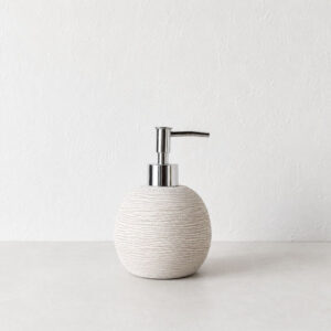 DISPENSADOR DE JABON BEIGE REDONDO