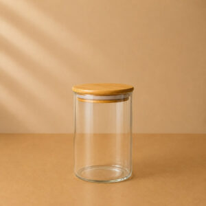 FRASCO TAPA MADERA 15CM REDONDO