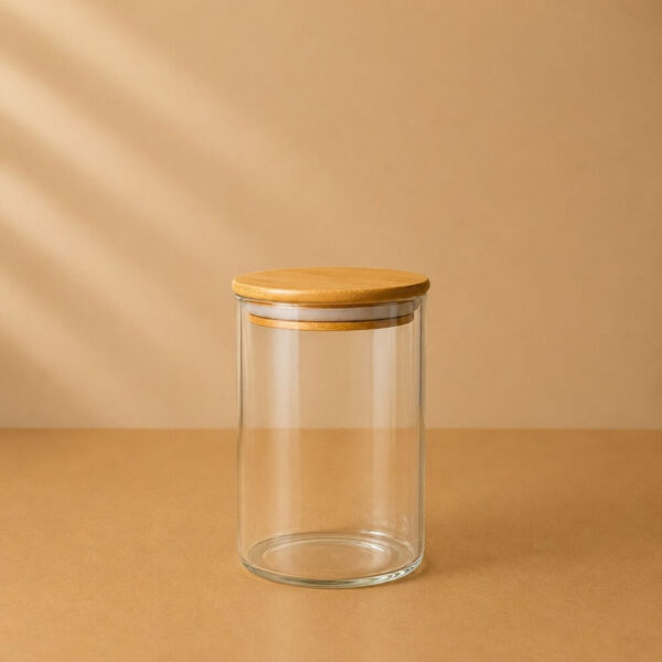 FRASCO TAPA MADERA 15CM REDONDO