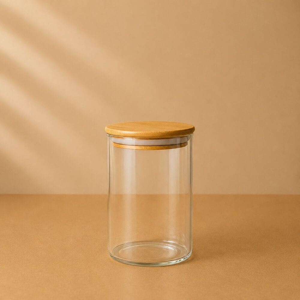 FRASCO TAPA MADERA 15CM REDONDO