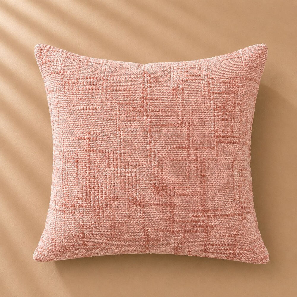 FUNDA DE COJIN 45X45 ROSADO REVERSO