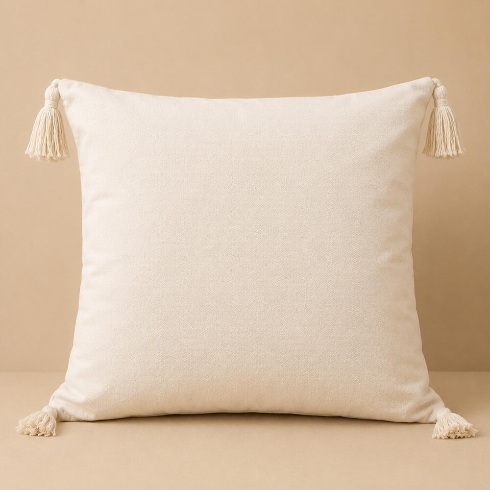 FUNDA DE COJIN 45X45 BLANCO CON NEGRO REVERSO
