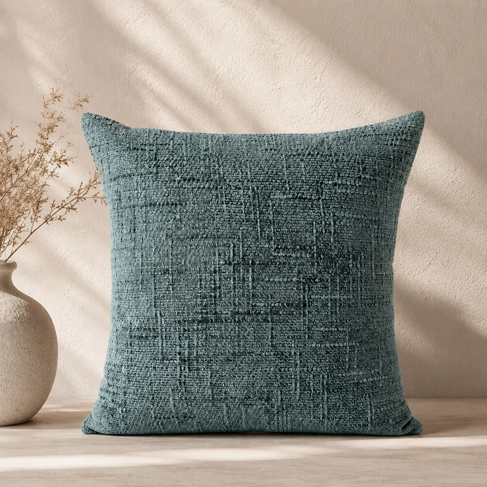 FUNDA DE COJIN 45X45 VERDE OSCURO REVERSO