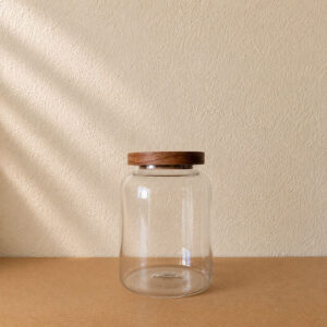 Frasco tapa de madera 16cm