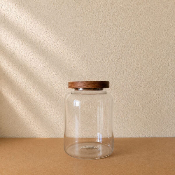 Frasco tapa de madera 16cm