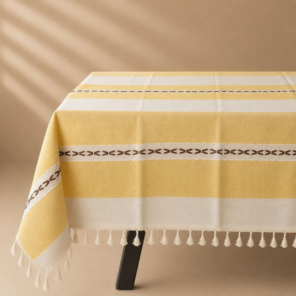 MANTEL 140X 180 AMARILLO GEOMETRICO