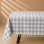 MANTEL 140X180 CELESTE CUADRO