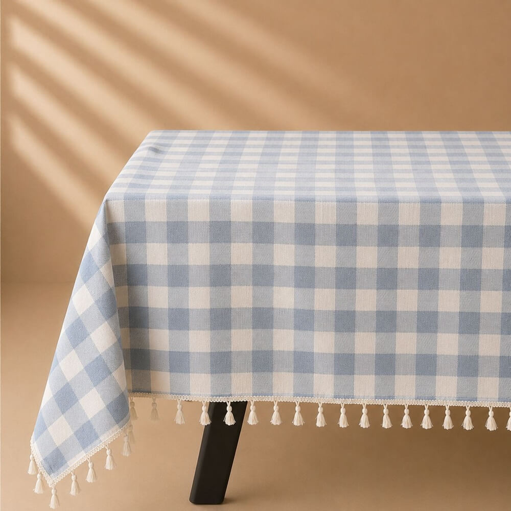MANTEL 140X180 CELESTE CUADRO