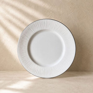 PLATO LLANO BLANCO FILO NEGRO